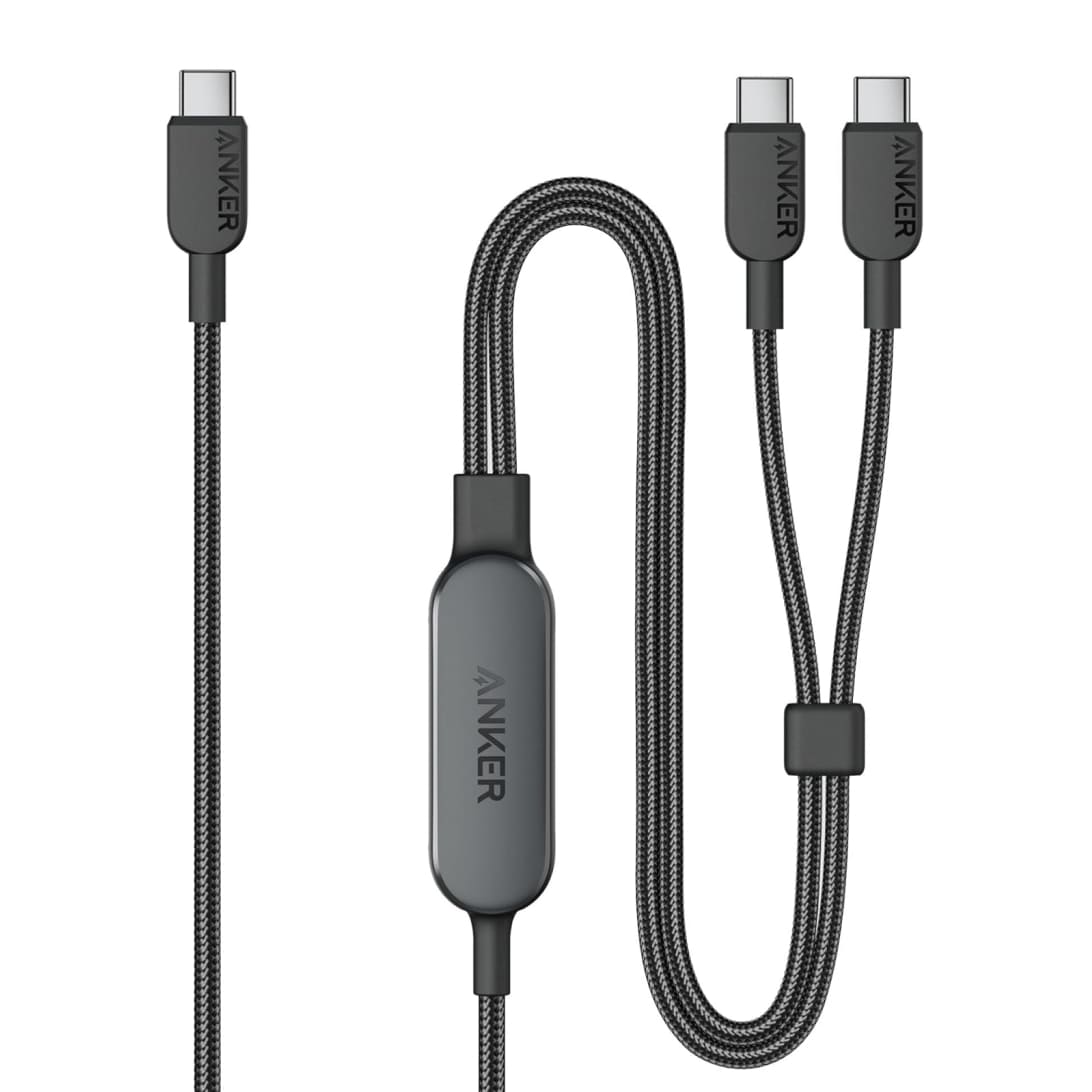 46323937-1.jpg Кабель Anker 2-в-1 USB-C to USB-C 140W 1.2m — изображение 1
