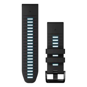 Ремешок Garmin Quickfit 22 Silicone - Черный / Голубой