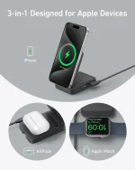 Беспроводная зарядная станция Anker MagGo Wireless Charging Foldable 3-в-1 Qi2 15W — изображение 3