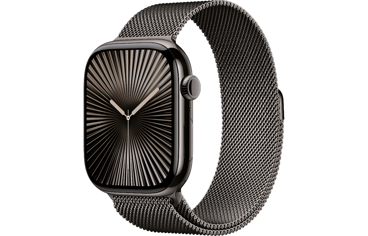 mc7l4ref_fv99_vw_34frwatch-case-46-titanium-slate-cell-s10_vw_34frwatch-face-46-titanium-slate-s10_vw_34fr-photoroom-1.png Apple Watch S10 46mm Titanium с ремешком миланская петля — изображение 1